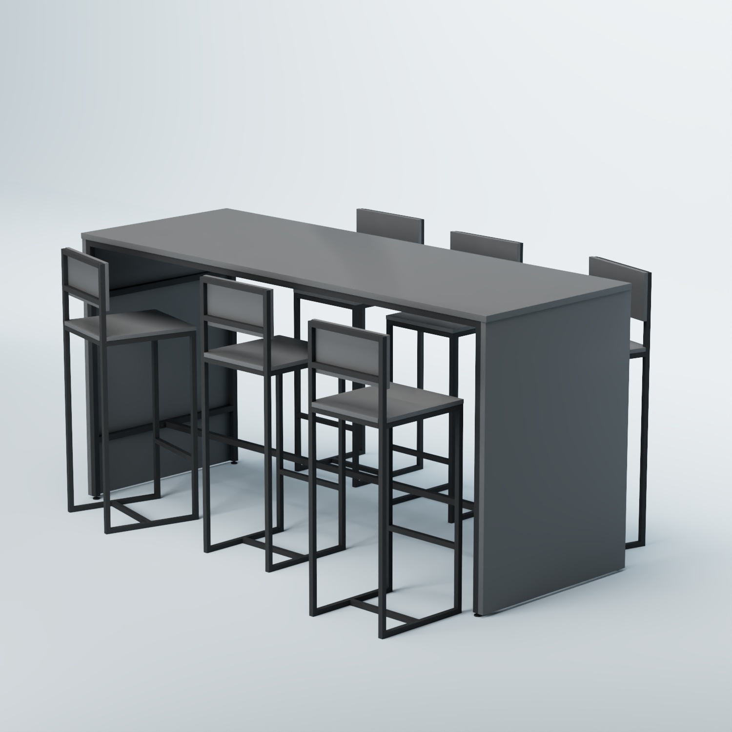Комплект барный стол "Кофе-брейк" №4 и стулья Темно-Серый