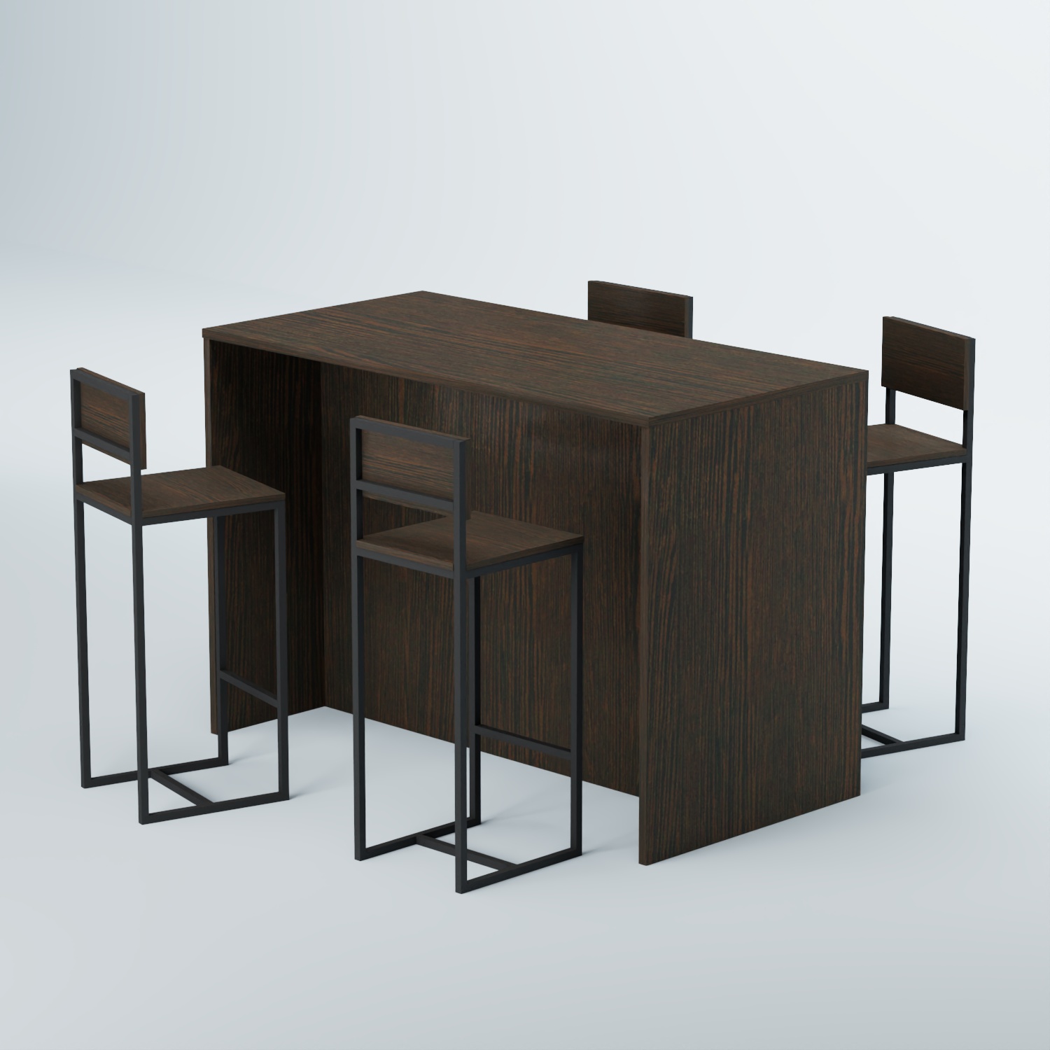 Комплект барный стол "Кофе-брейк" №5 и стулья Дуб Венге