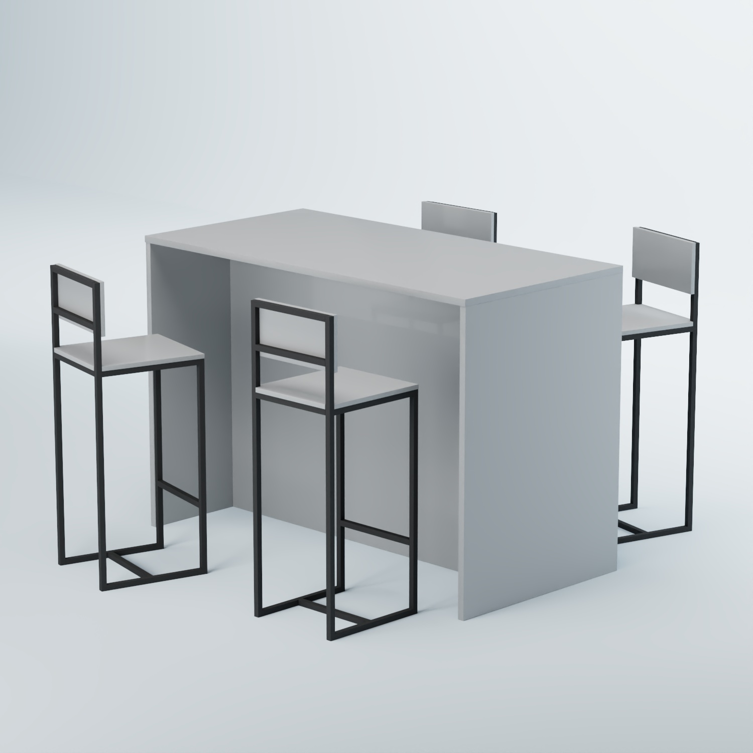 Комплект барный стол "Кофе-брейк" №5 и стулья Серый