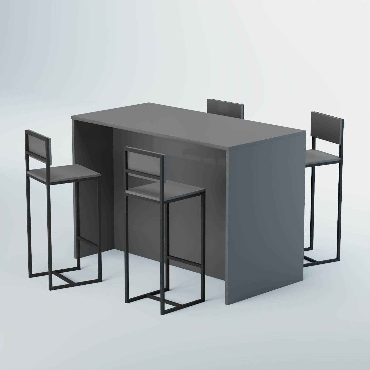 Комплект барный стол "Кофе-брейк" №5 и стулья Темно-Серый