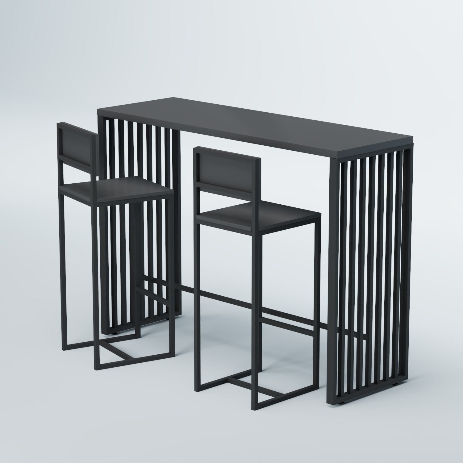 Комплект барный стол "Кофе-брейк" №6 и стулья Антрацит