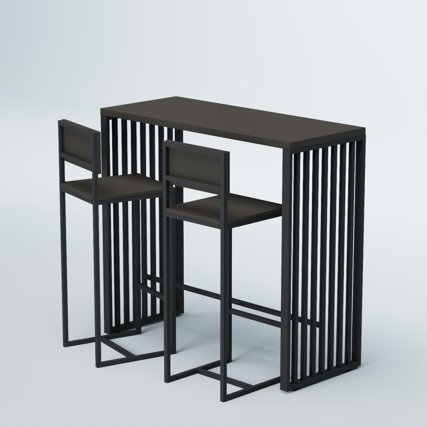 Комплект барный стол "Кофе-брейк" №7 и стулья Черный