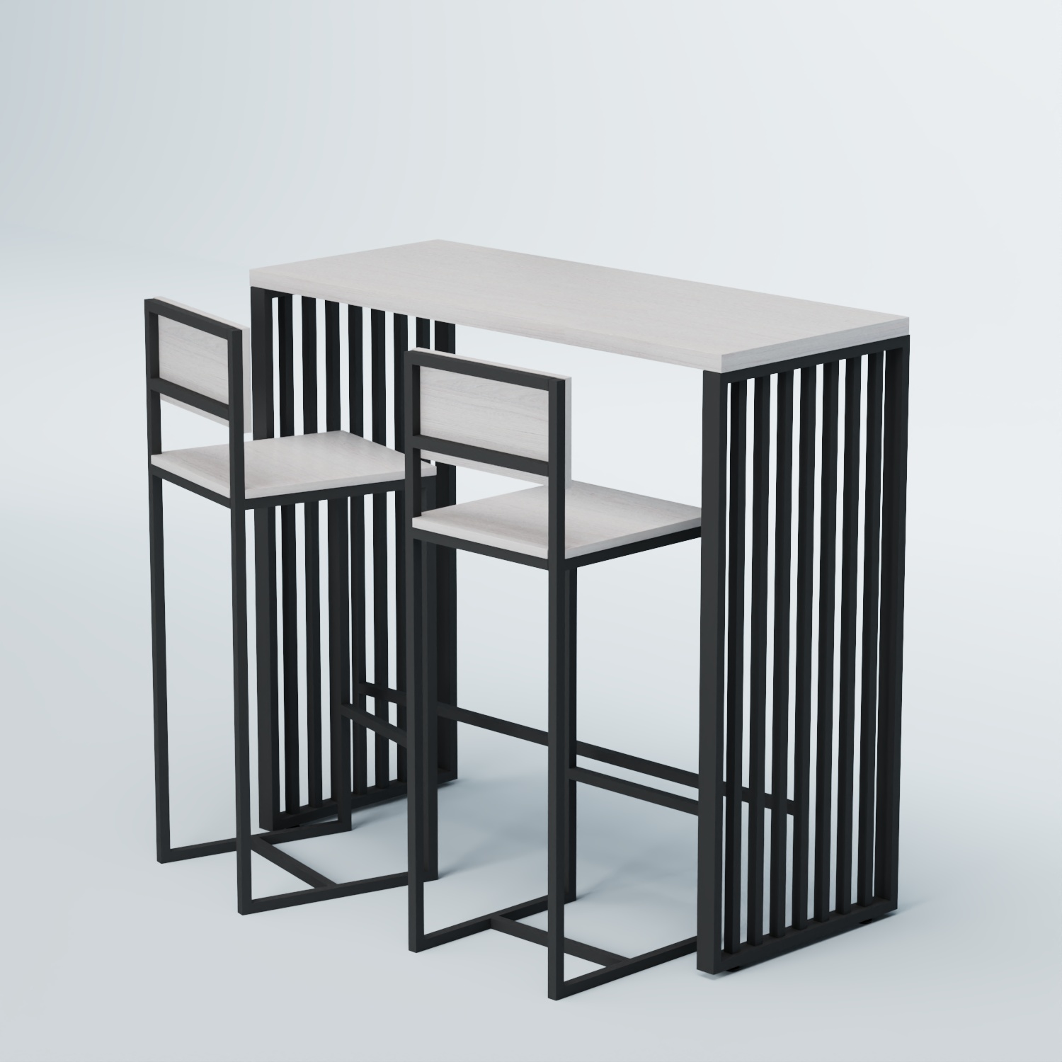 Комплект барный стол "Кофе-брейк" №7 и стулья Ясень Анкор темный