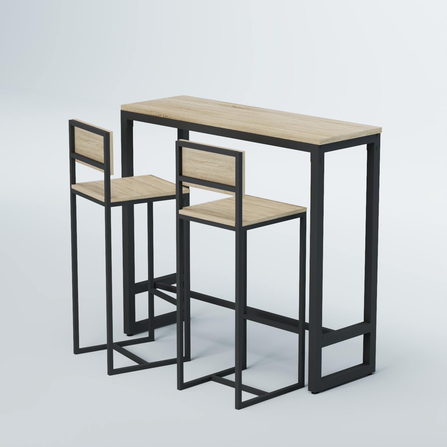 Комплект барный стол "Кофе-брейк" №8 и стулья Дуб Сонома