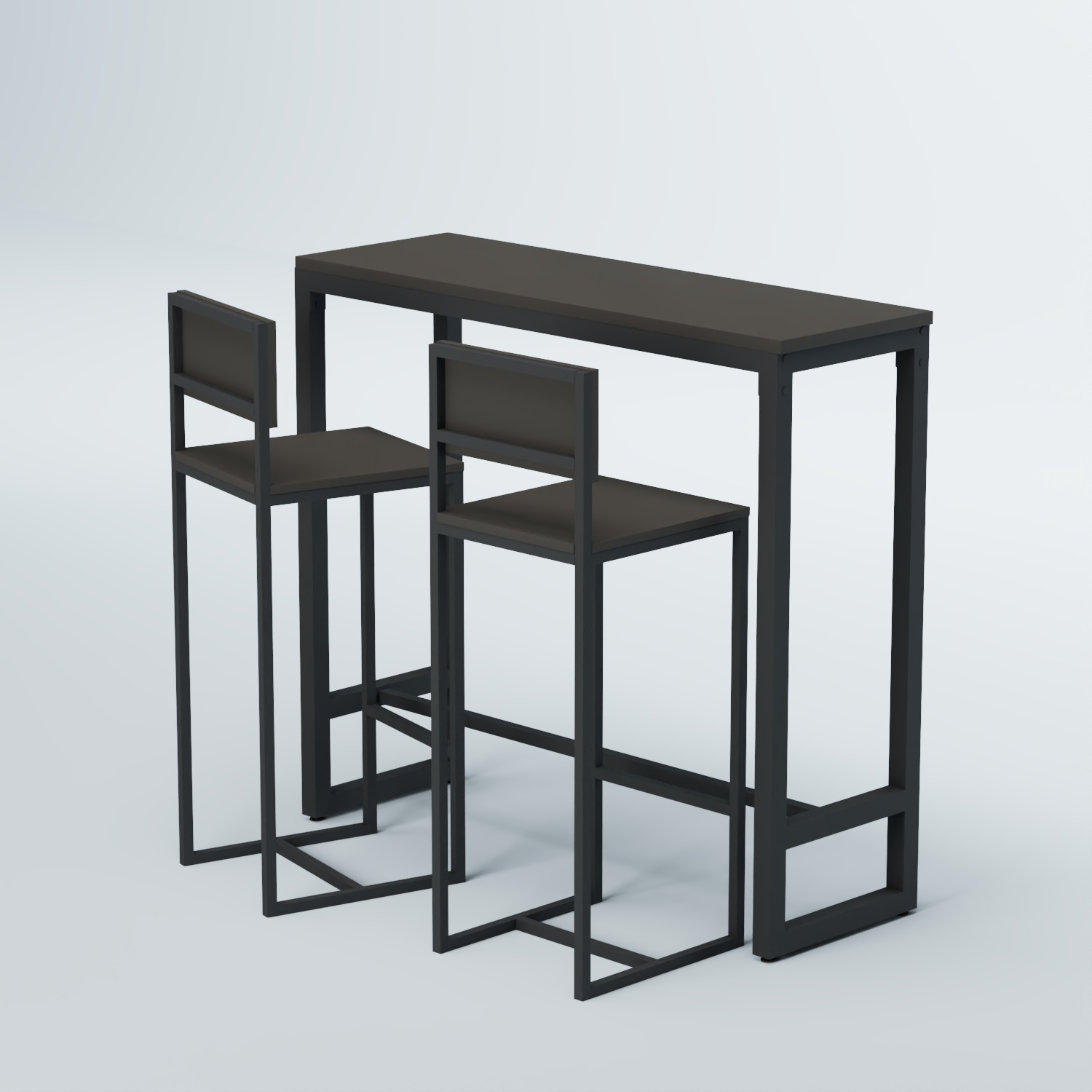 Комплект барный стол "Кофе-брейк" №8 и стулья Черный