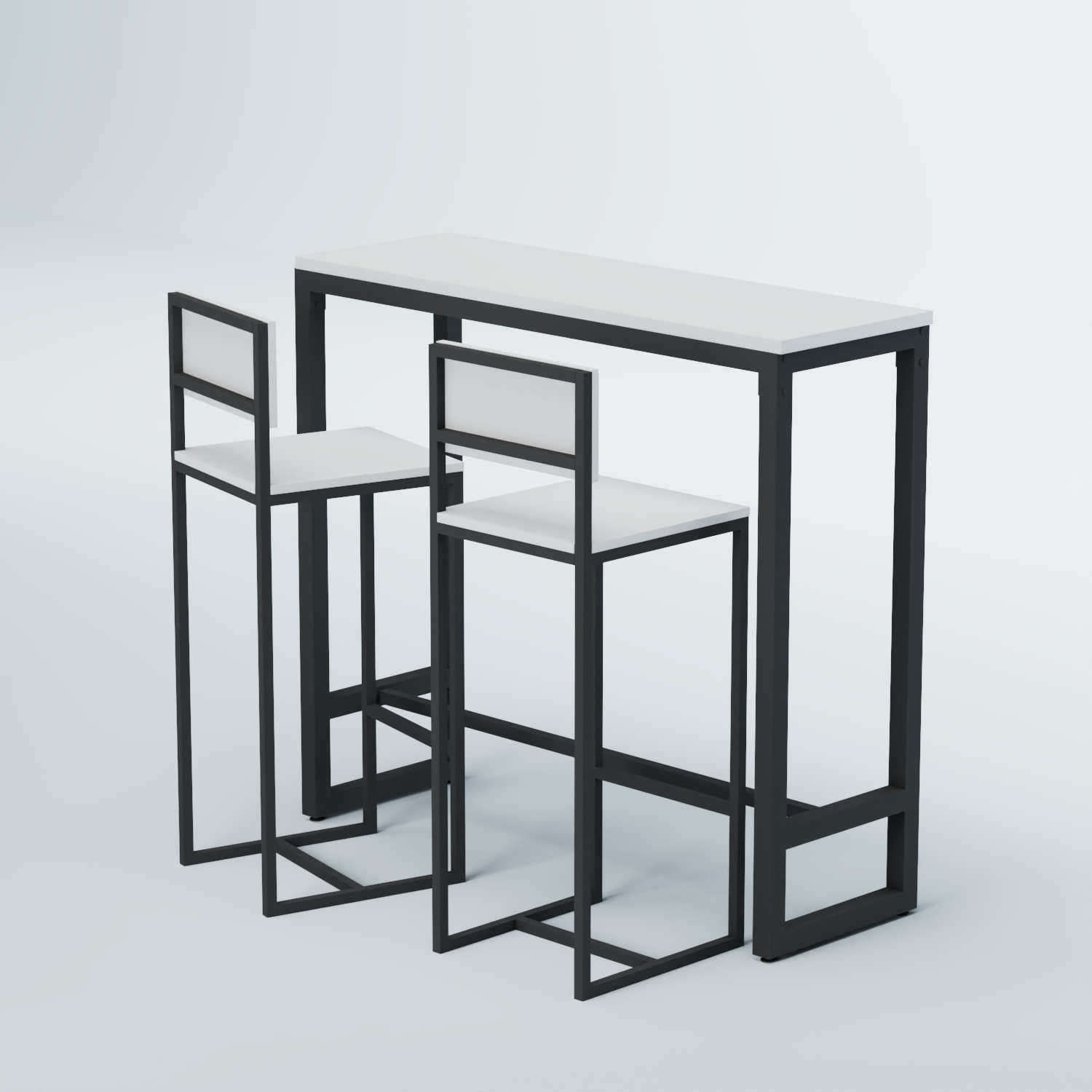 Комплект барный стол "Кофе-брейк" №8 и стулья Белый