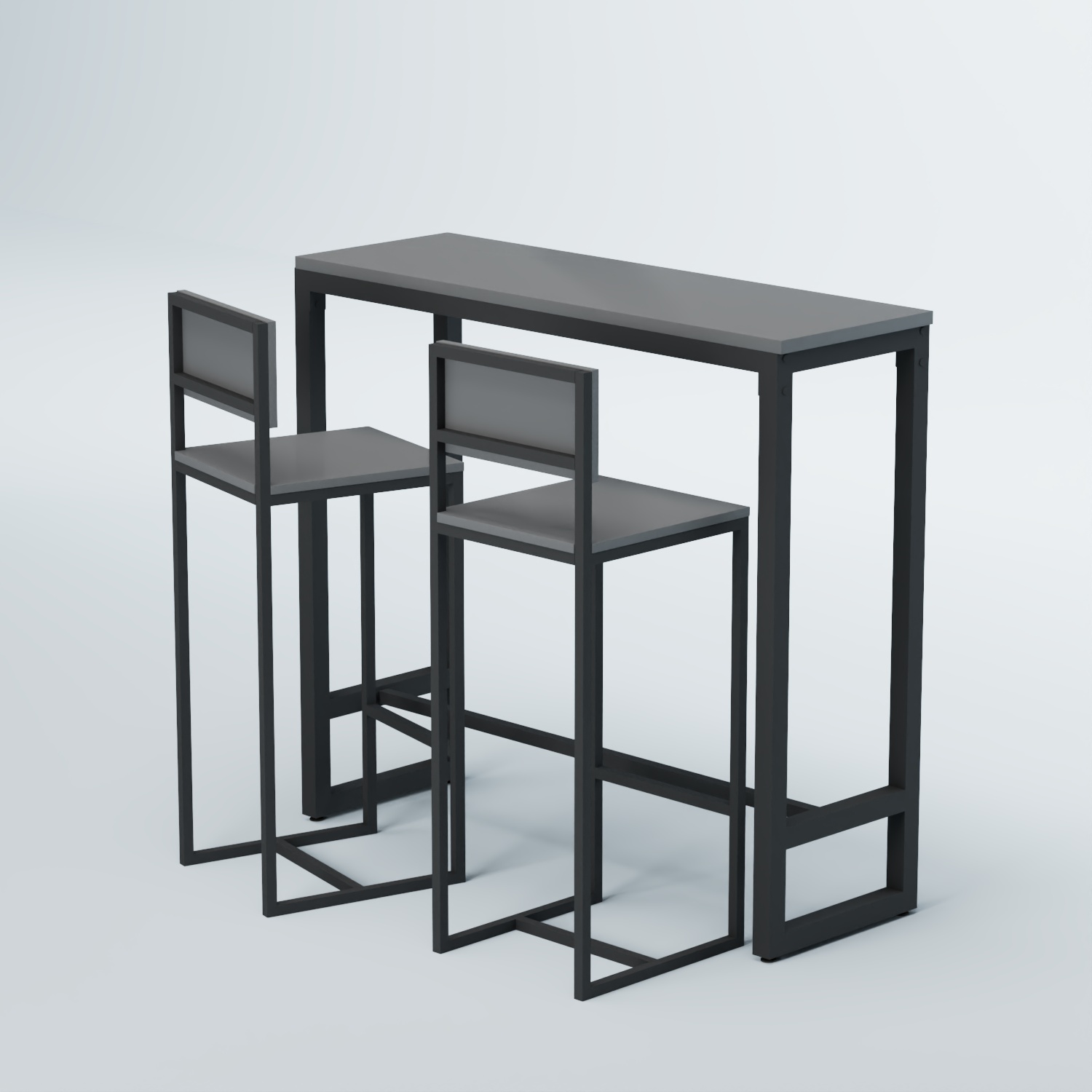 Комплект барный стол "Кофе-брейк" №8 и стулья Темно-Серый