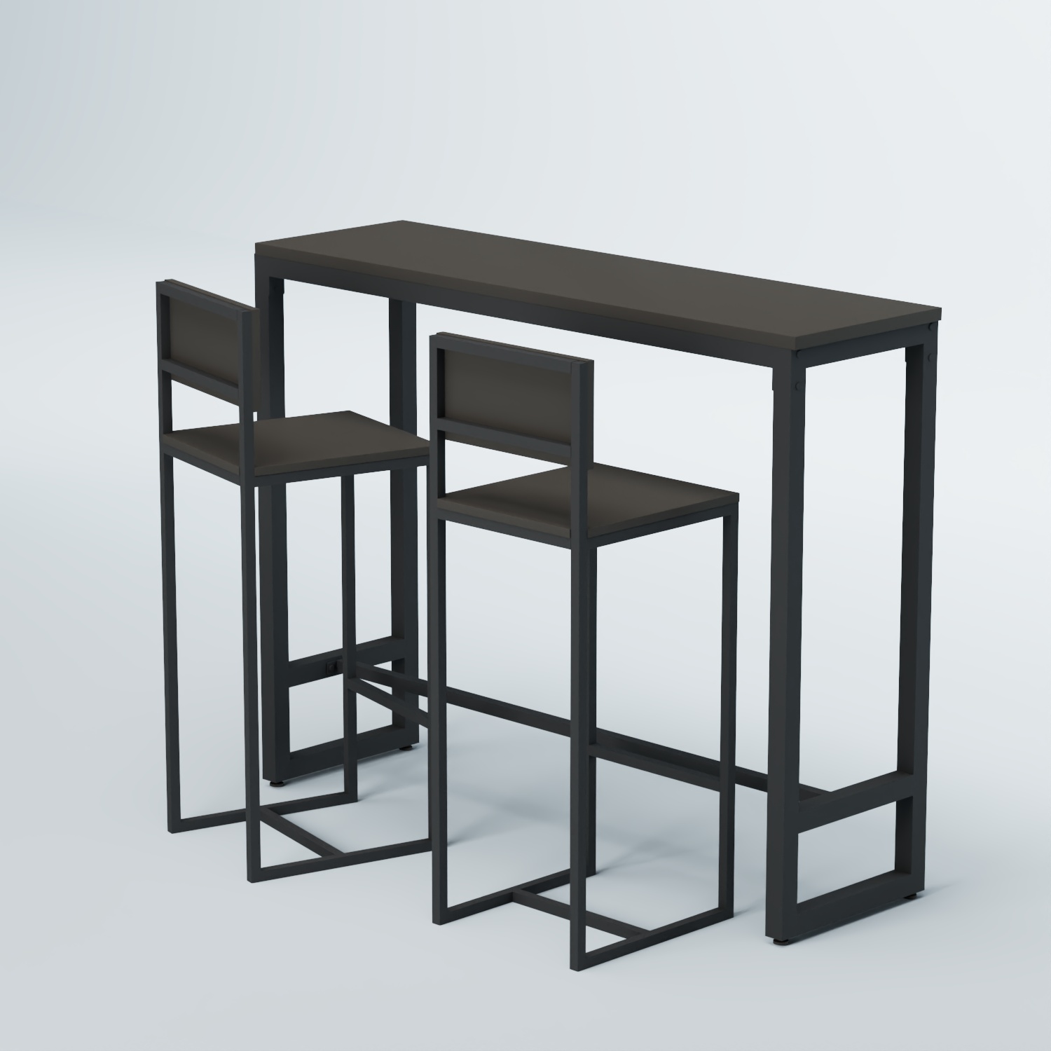 Комплект барный стол "Кофе-брейк" №9 и стулья Черный