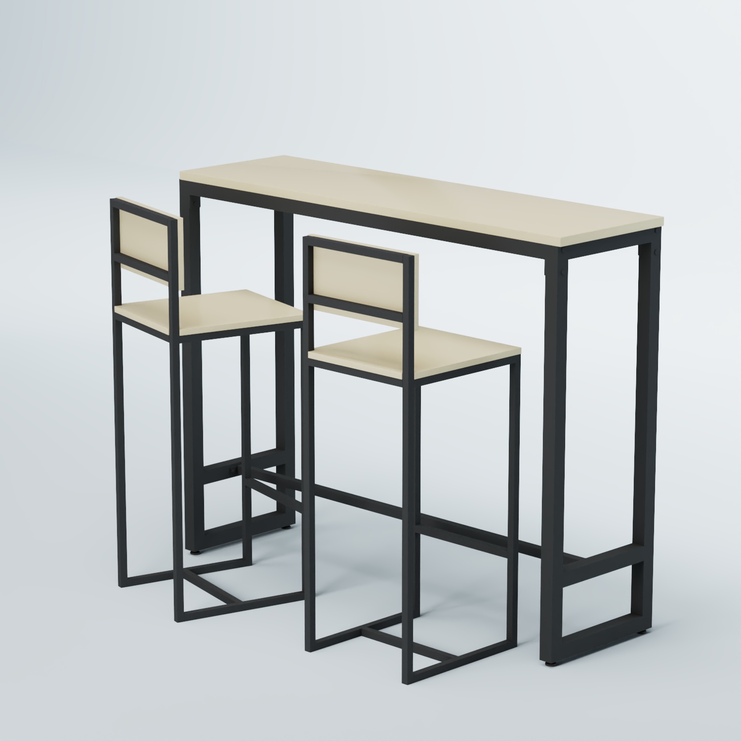 Комплект барный стол "Кофе-брейк" №9 и стулья Крем Вайс