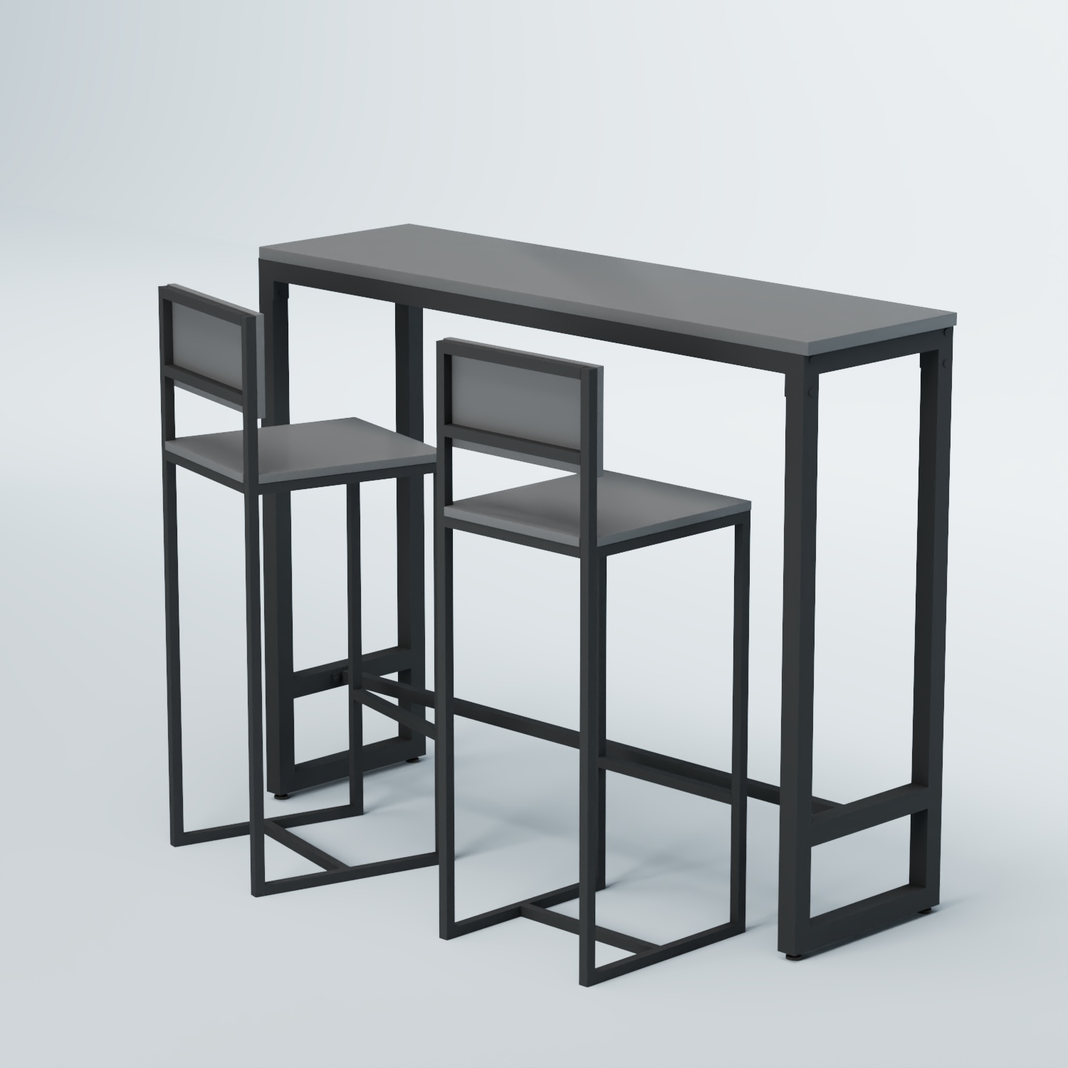 Комплект барный стол "Кофе-брейк" №9 и стулья Темно-Серый