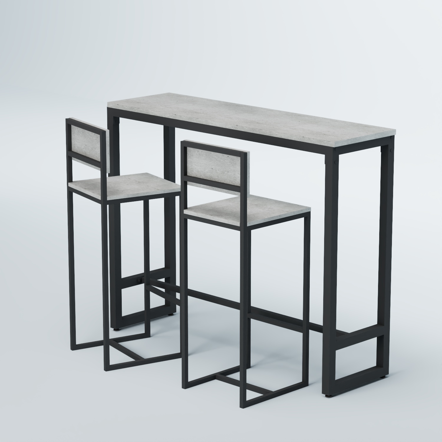 Комплект барный стол "Кофе-брейк" №9 и стулья Метрополитан Грей