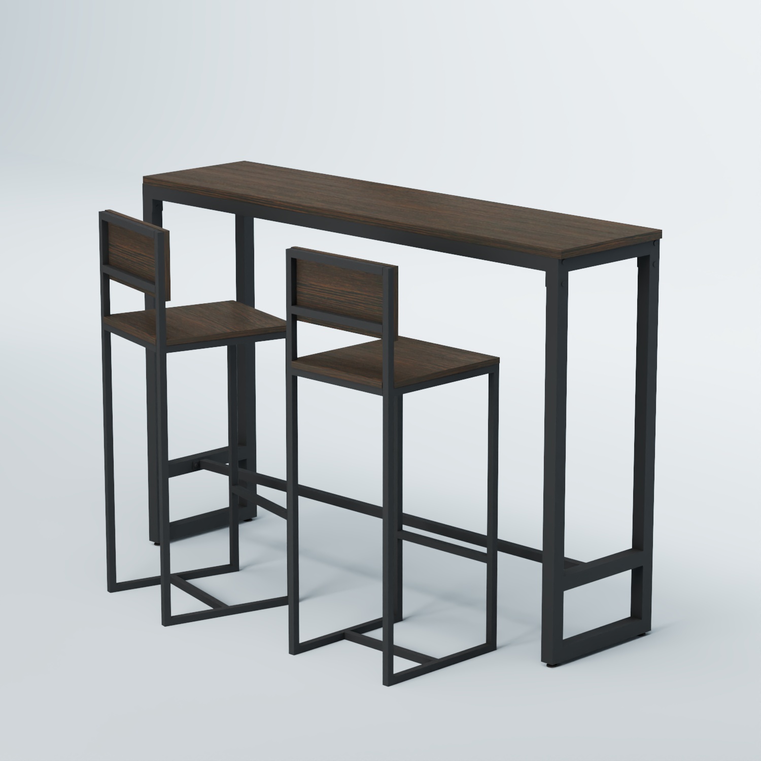 Комплект барный стол "Кофе-брейк" №10 и стулья Дуб Венге