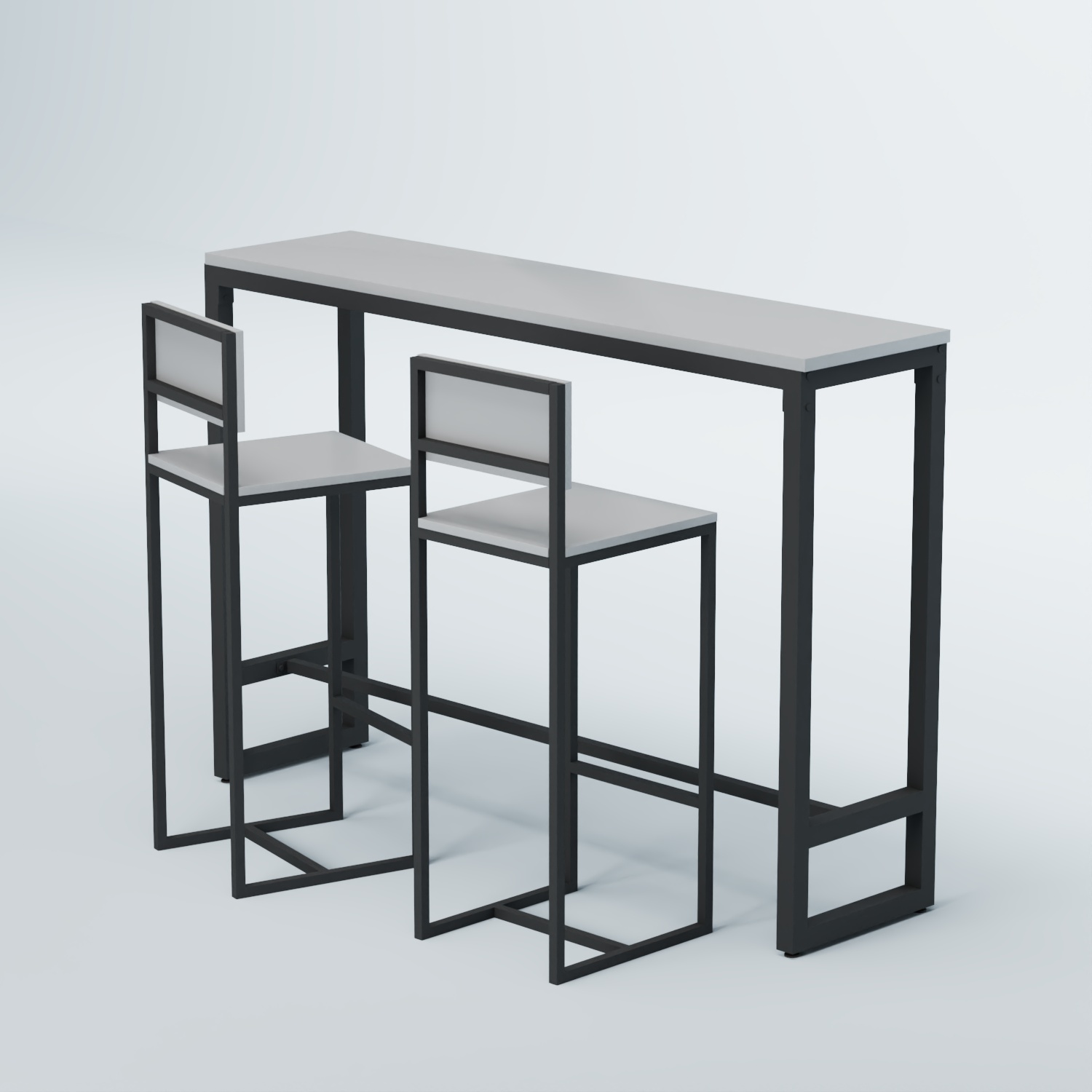 Комплект барный стол "Кофе-брейк" №10 и стулья Серый