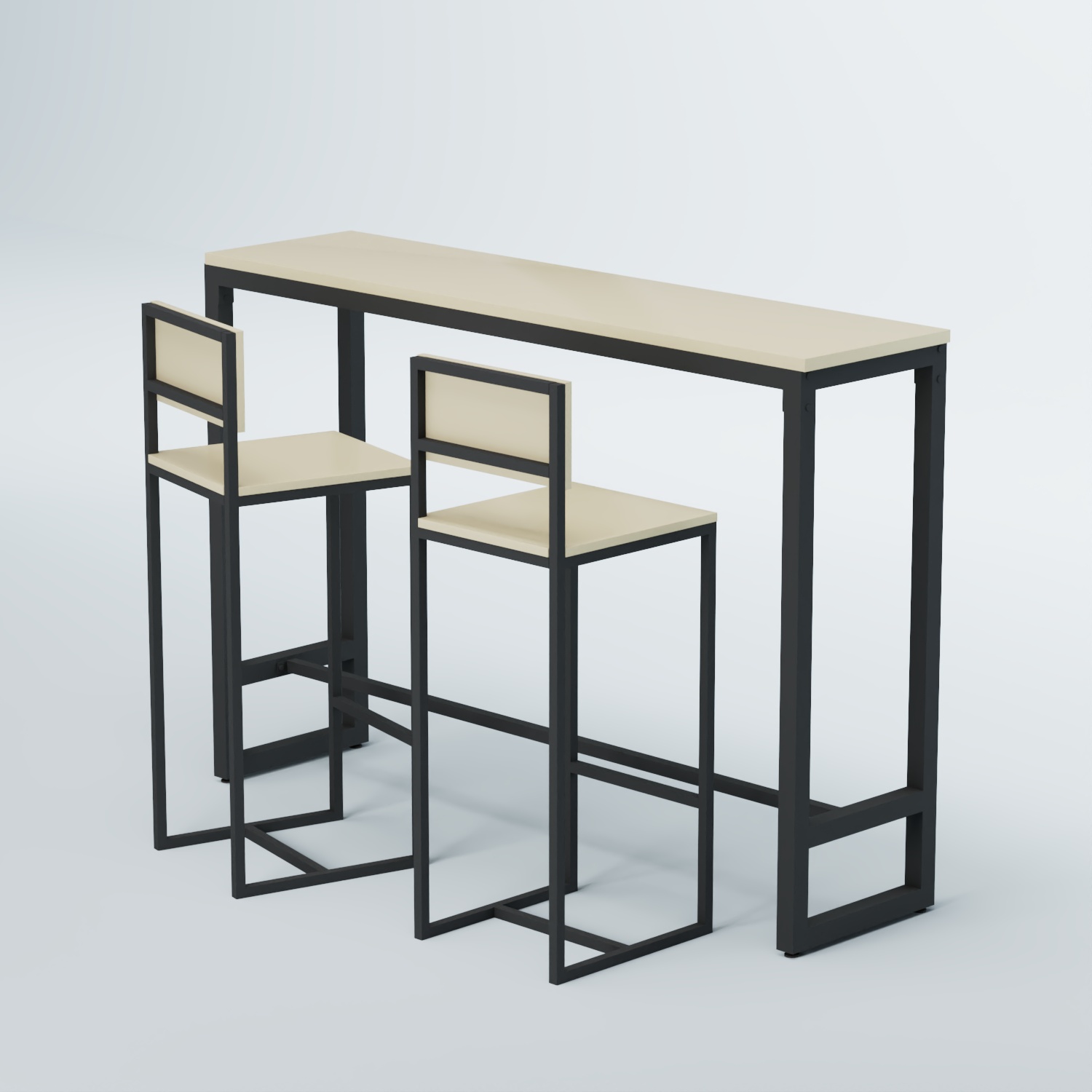 Комплект барный стол "Кофе-брейк" №10 и стулья Крем Вайс