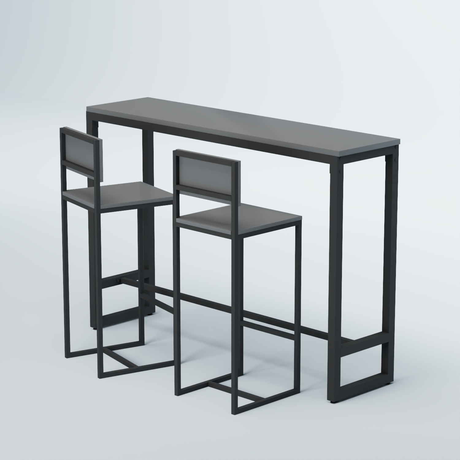 Комплект барный стол "Кофе-брейк" №10 и стулья Темно-Серый