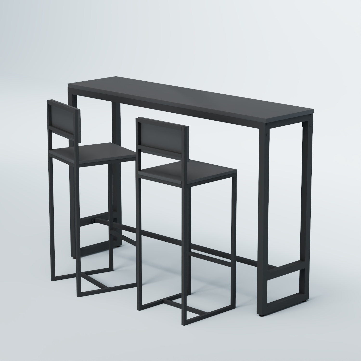 Комплект барный стол "Кофе-брейк" №10 и стулья Антрацит