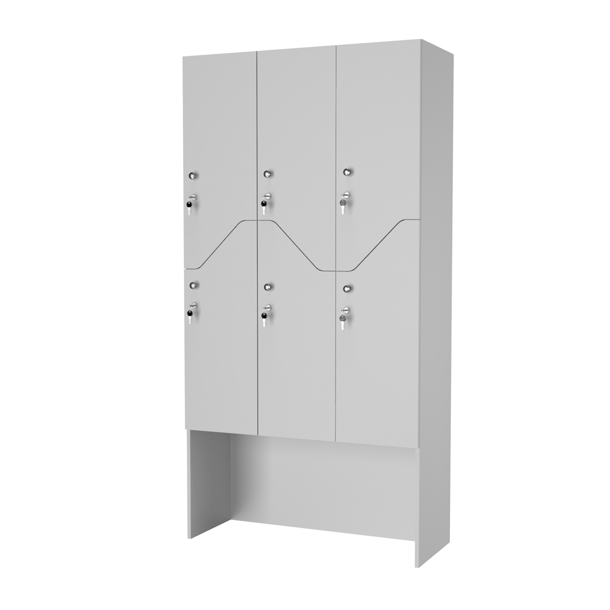 Шкаф для раздевалок СТАНДАРТ-Элегия №3-3Б Серый