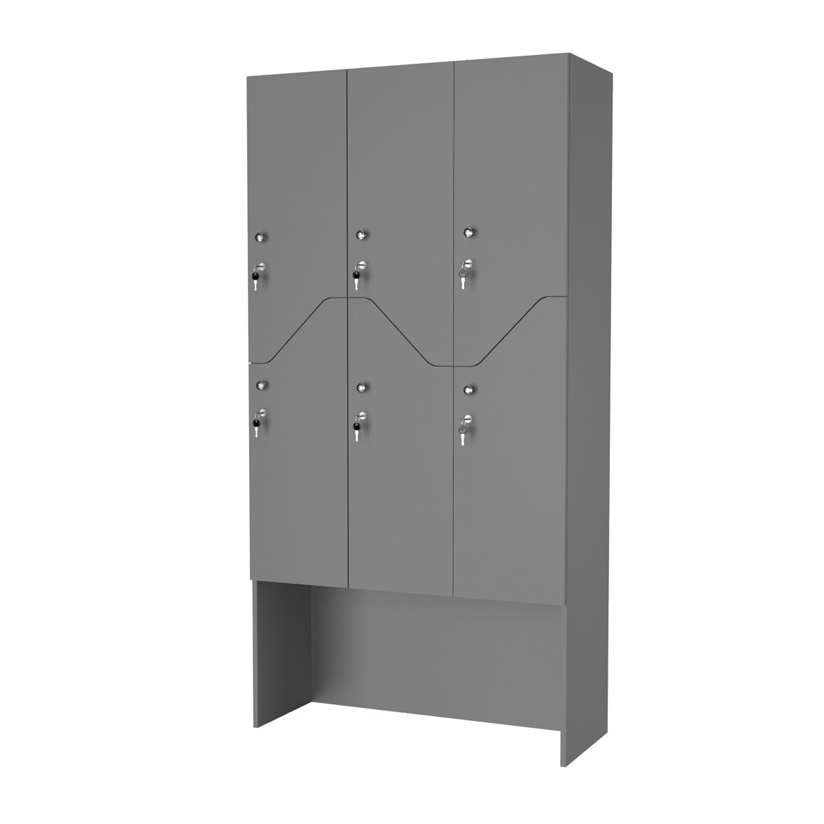 Шкаф для раздевалок СТАНДАРТ-Элегия №3-3Б Темно-Серый
