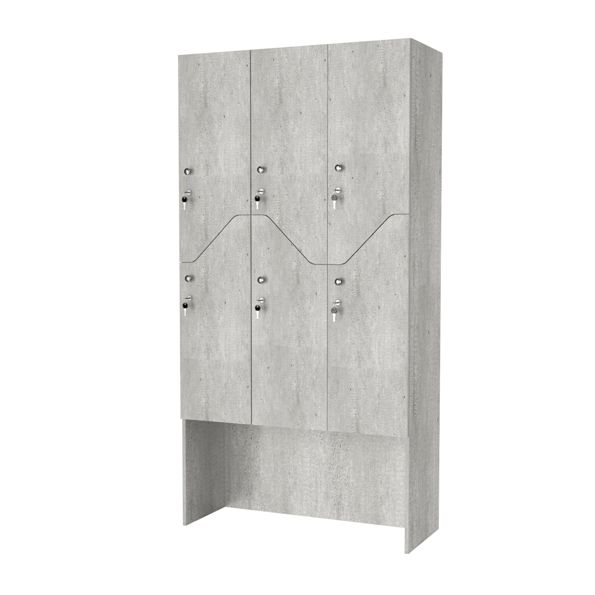 Шкаф для раздевалок СТАНДАРТ-Элегия №3-3Б Метрополитан Грей