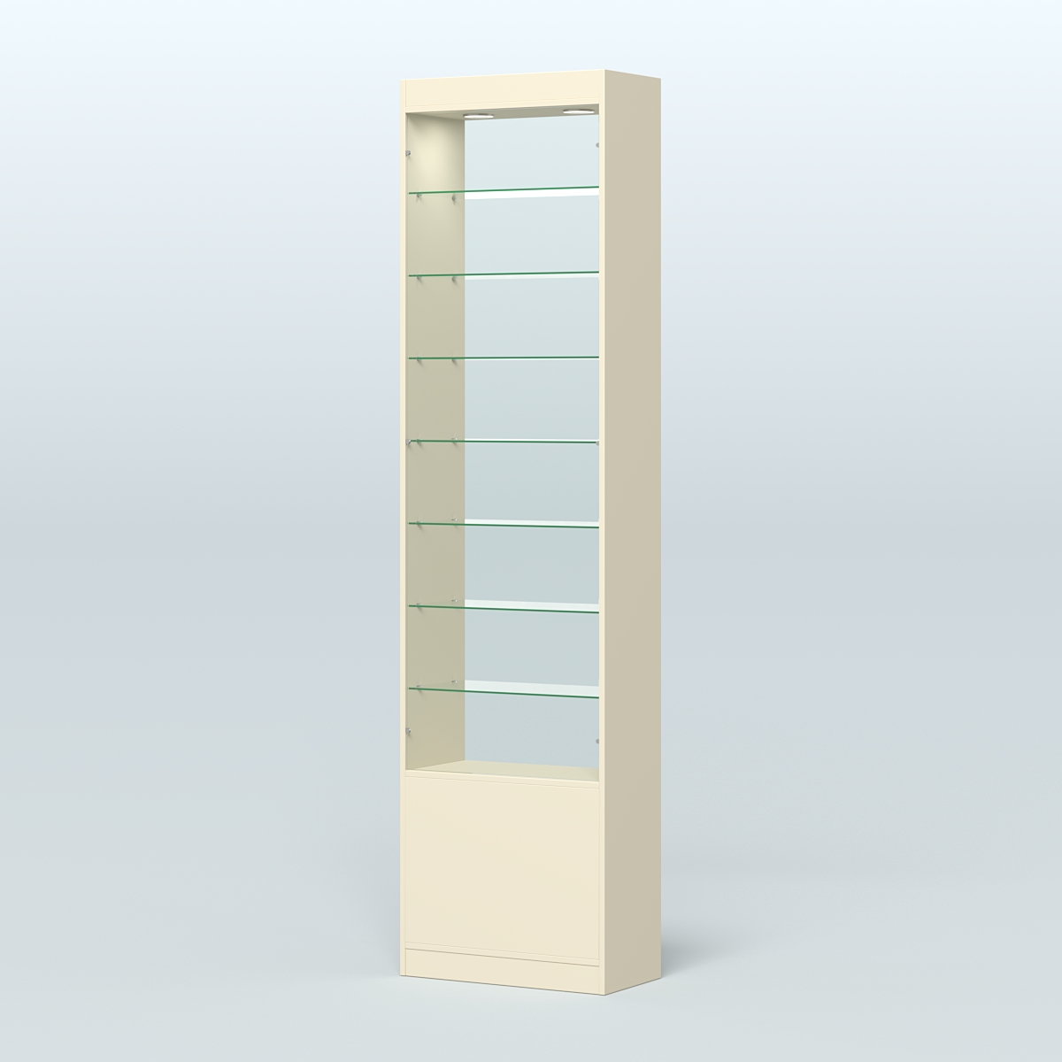 Высокая витрина серии Эконом №304-600 (без дверей) Крем Вайс