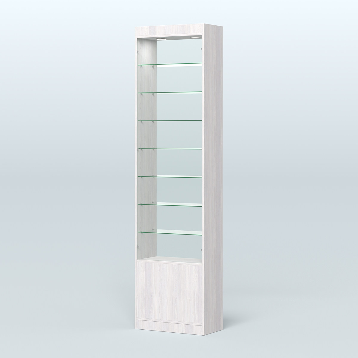 Высокая витрина серии Эконом №304-600 (без дверей) Ясень Анкор светлый