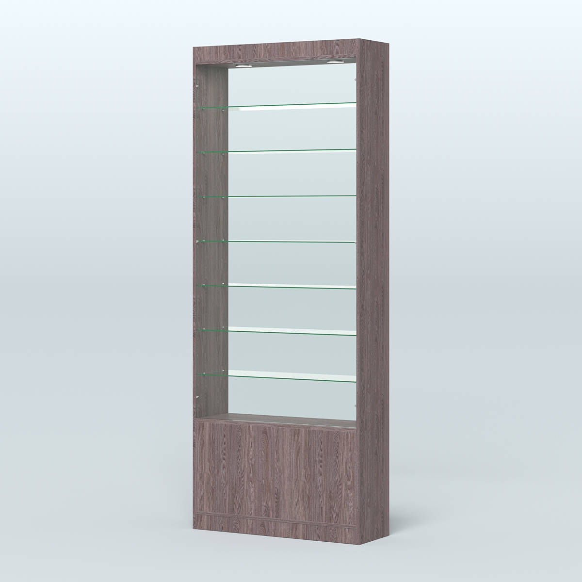 Высокая витрина серии Эконом №304-900 (без дверей) Ясень Анкор темный