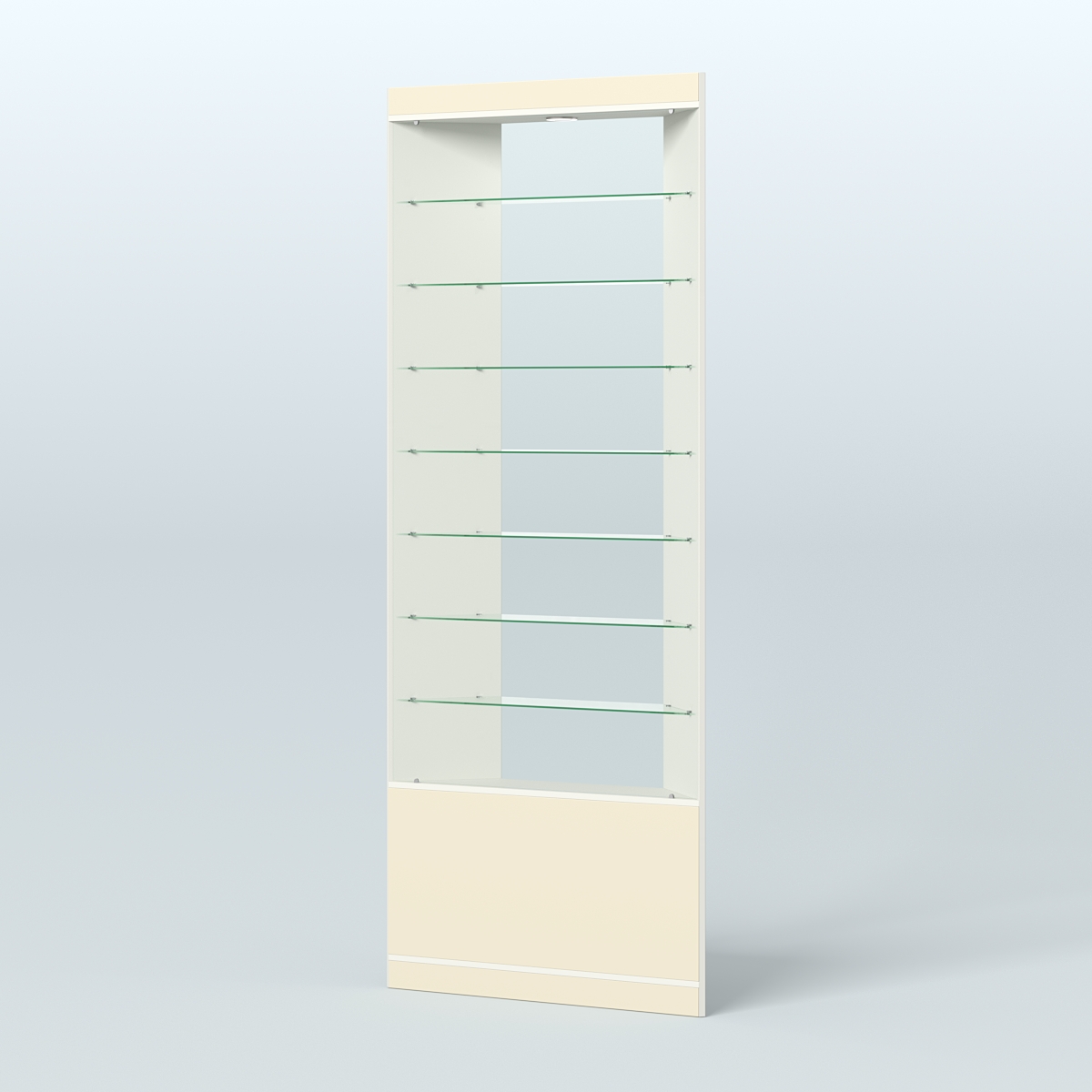 Высокая витрина серии Эконом №305 внешний угол (без дверей) Белый + Крем Вайс