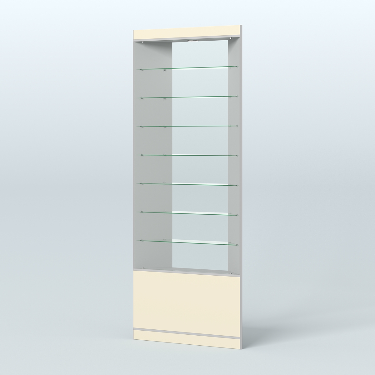 Высокая витрина серии Эконом №305 внешний угол (без дверей) Серый + Крем Вайс
