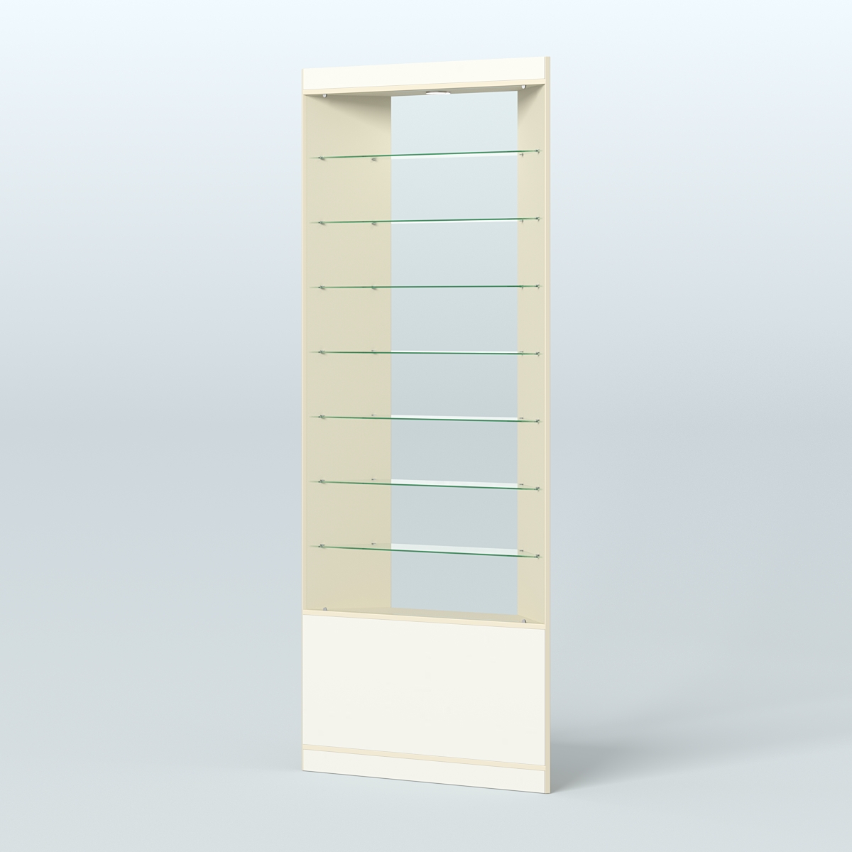 Высокая витрина серии Эконом №305 внешний угол (без дверей) Крем Вайс + Белый