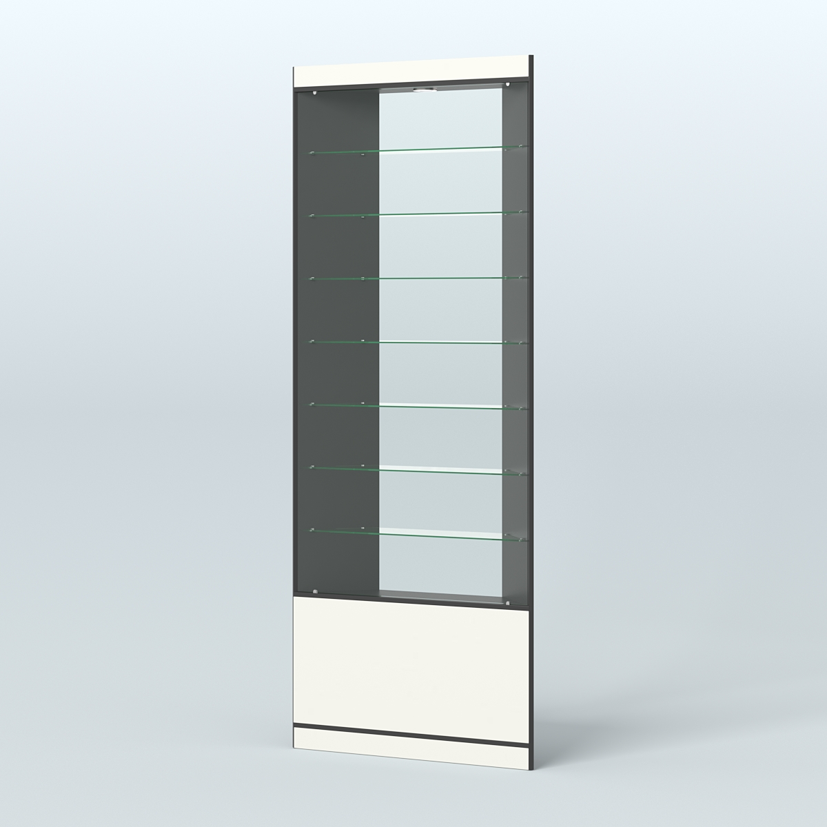 Высокая витрина серии Эконом №305 внешний угол (без дверей) Черный + Белый