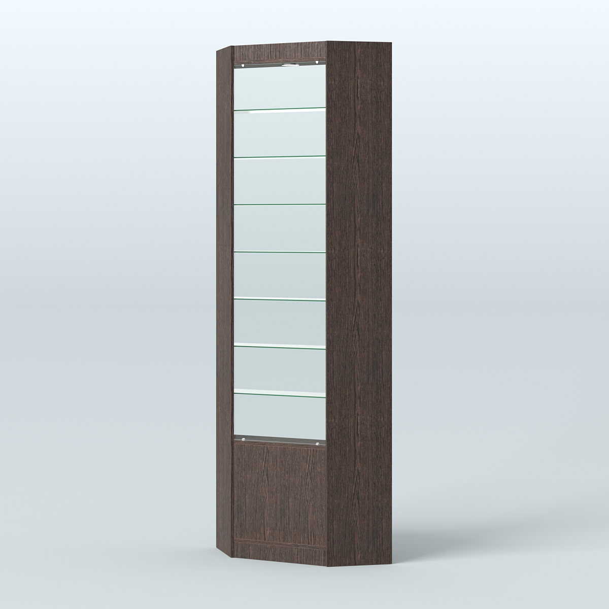 Высокая витрина серии Эконом №305А внутренний угол (без дверей) Дуб Венге