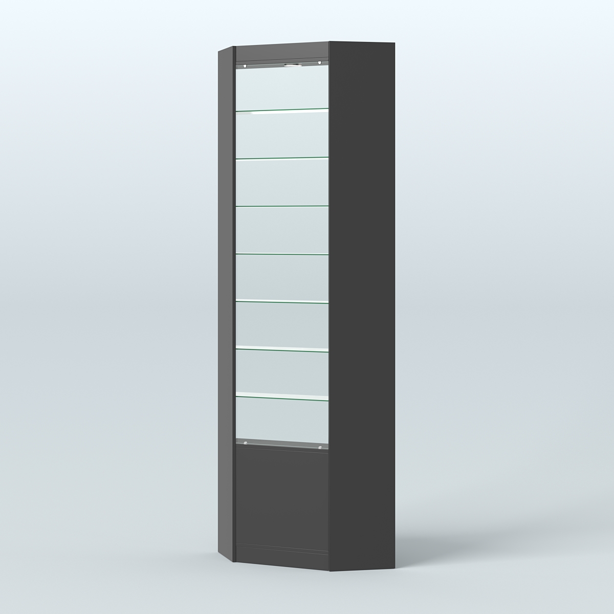 Высокая витрина серии Эконом №305А внутренний угол (без дверей) Черный