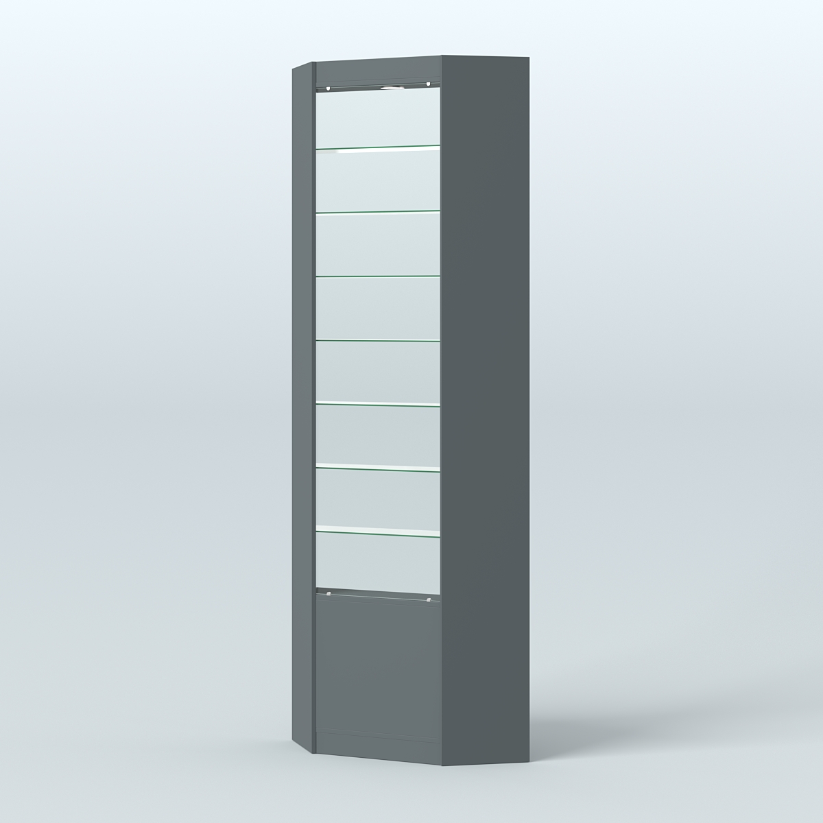 Высокая витрина серии Эконом №305А внутренний угол (без дверей) Темно-Серый