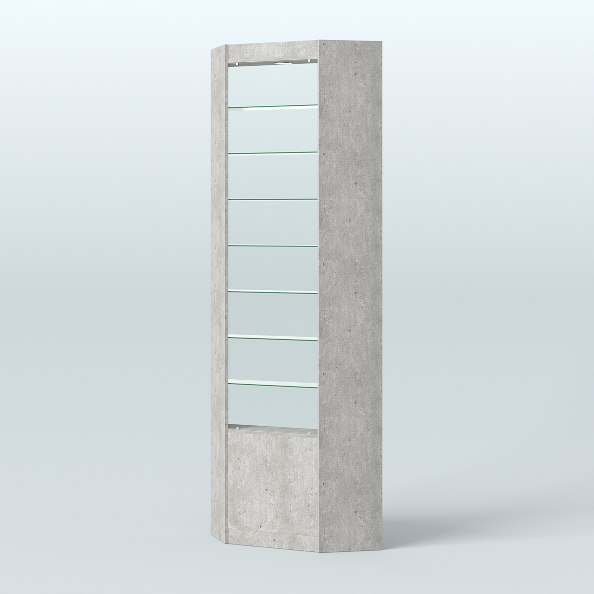 Высокая витрина серии Эконом №305А внутренний угол (без дверей) Метрополитан Грей