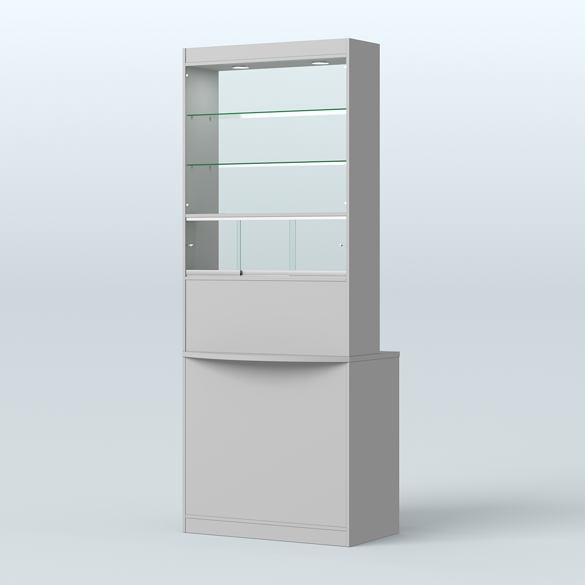 Высокая витрина-прилавок Эконом №3В Серый