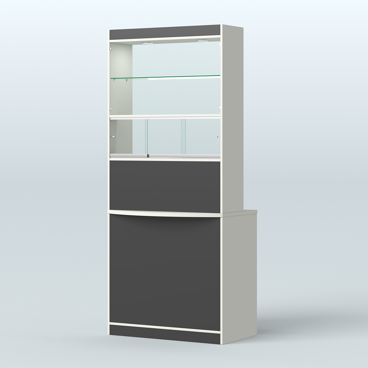 Витрина-прилавок Аптека №3 Белый и Черный