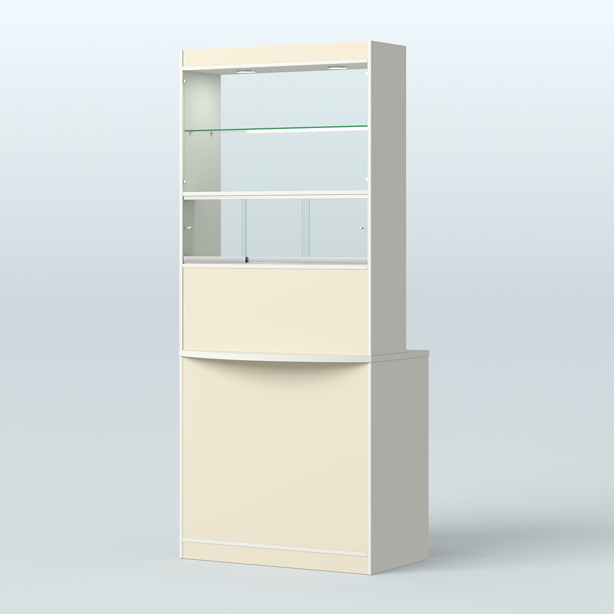 Витрина-прилавок Аптека №3 Белый + Крем Вайс