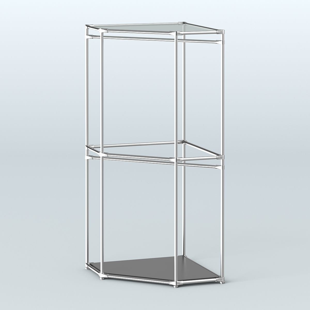 Угловой стеллаж Хром №5 с поручнями Черный