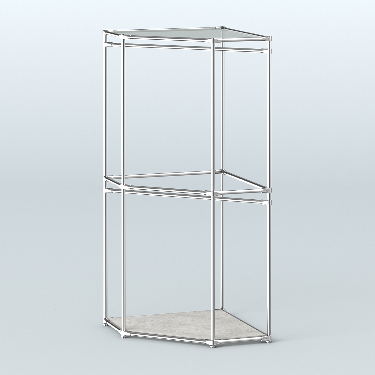 Угловой стеллаж Хром №5 с поручнями Метрополитан Грей