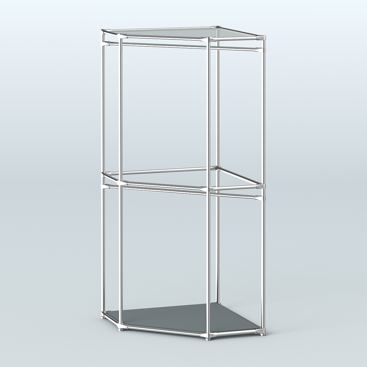 Угловой стеллаж Хром №5 с поручнями Темно-Серый