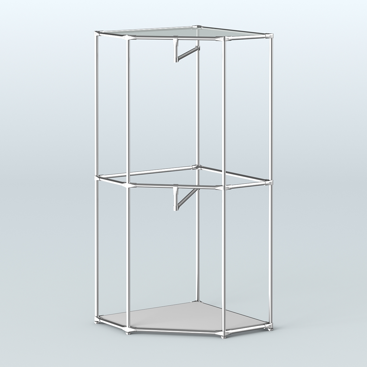 Угловой стеллаж Хром №6 с поручнями Серый