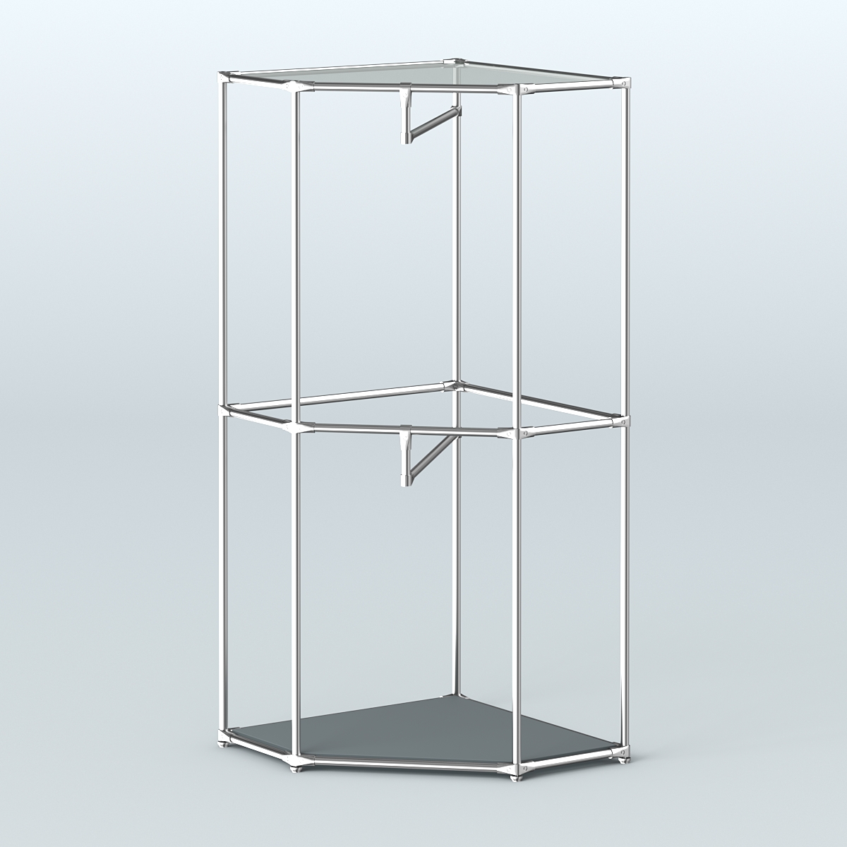 Угловой стеллаж Хром №6 с поручнями Темно-Серый