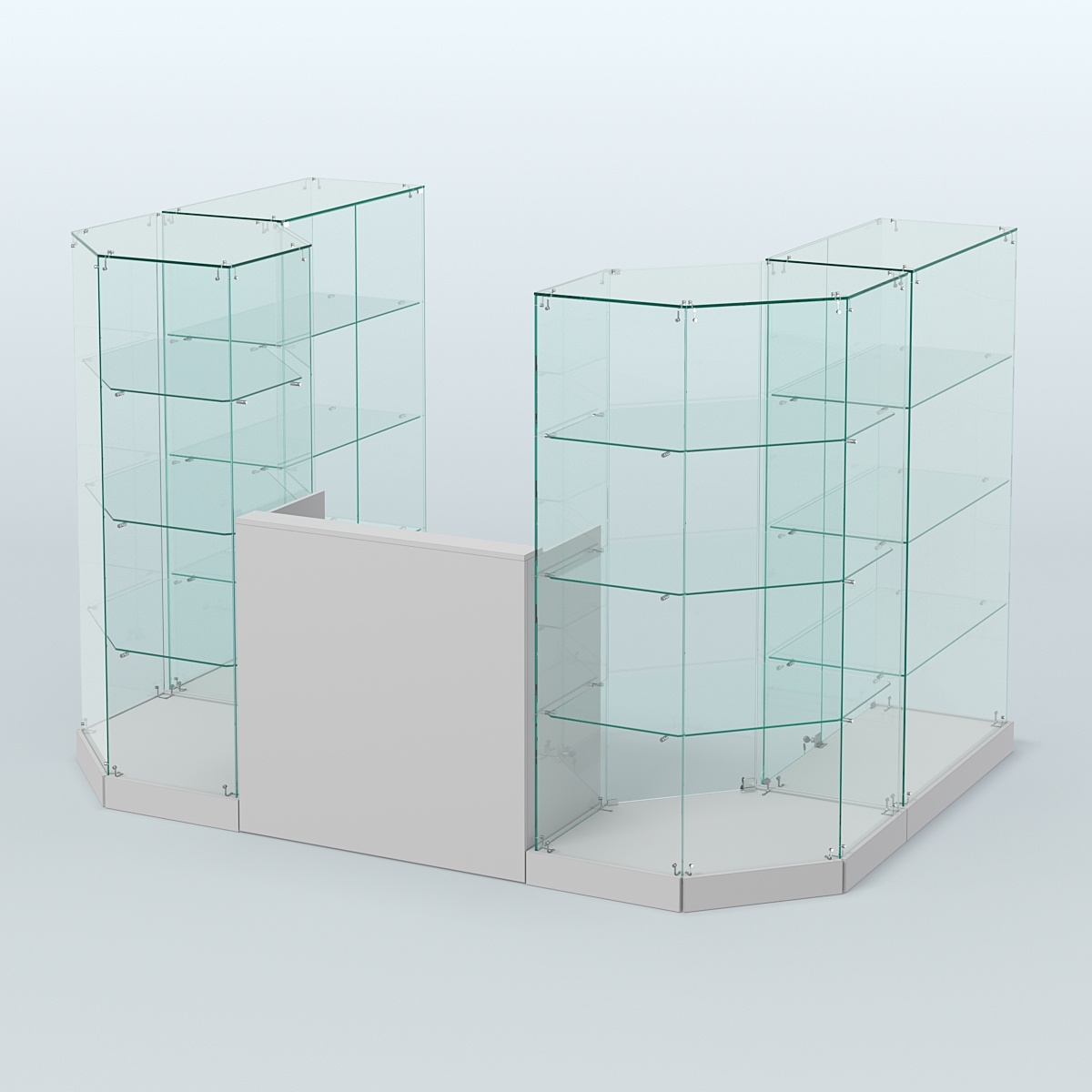 Торговый стеклянный павильон Абсолют №1а (закрытый) (4.13 кв.м) Серый