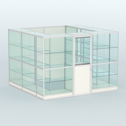 Павильон из профиля пристенный №9г (6,75 кв. м), Белый