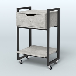 Тумба мобильная с ящиком и полкой Европа, цвет денвер светлый + белый, Метрополитан Грей