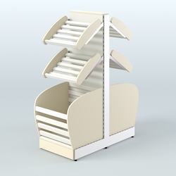 Низкий островной стеллаж малый для хлеба и выпечки СХОН-07, Крем Вайс + Белый