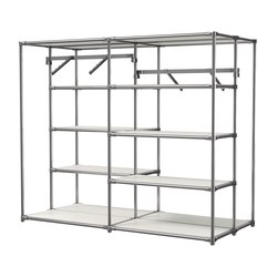 Хромированное вешало ПЛАТФОРМА №3-3 с полками ДСП 16мм, Белый