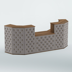 Ресепшен со столом БАРХАТ СЕРЫЙ ПЕРЛАМУТР №3 (карета золото), Орех + Велюр 16 Elephant