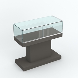 Стеклянный островной прилавок прямоугольный №1, Черный
