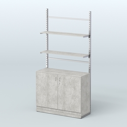 Система ЭЛЕГАНТ №8 без ДСП с тумбой T23 (1200 мм), Метрополитан Грей